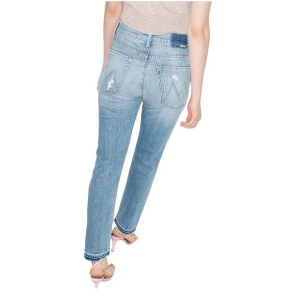 NWT MOTHER High Waisted Jeans Hiker Hover Undone Hem - On my Knees - Sz 27 - Picture 4 of 12